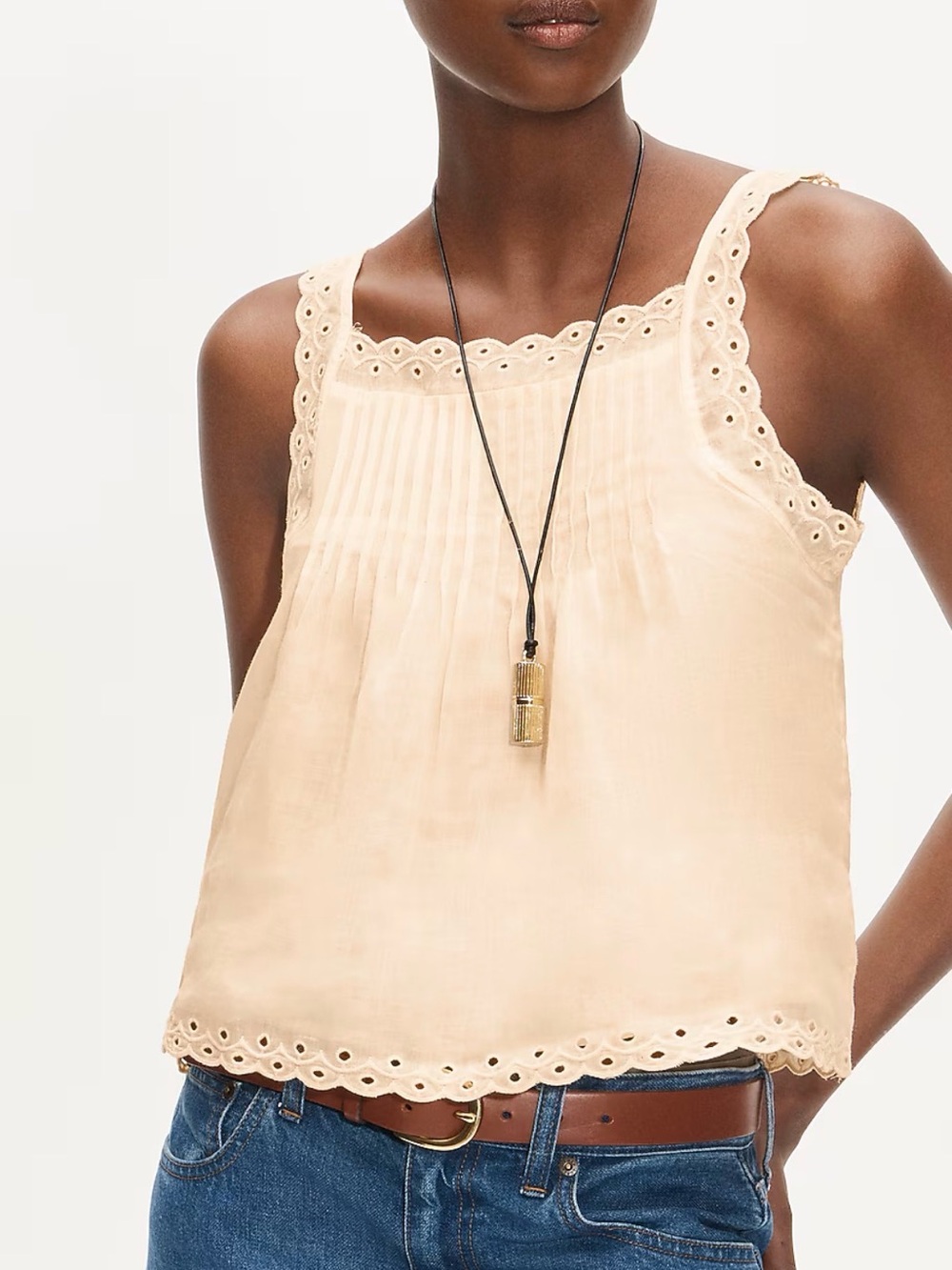 Lot Of 2 J. Crew Tanks Scallop-trim Tank Top In Ramie NWT White And Pale Yellow - Picture 7 of 10
